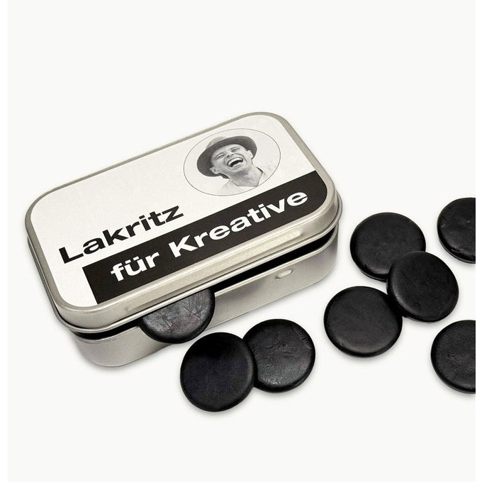 Licorice for Creatives, filled metal tin
