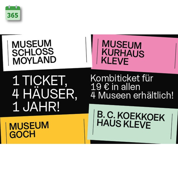 Jahres-Kombiticket für vier Kunstmuseen am Niederrhein